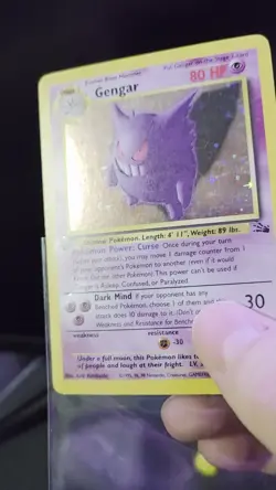 1999 Pokemon TCG Fossil 1st Edition Gengar Holo Rare Card 5/62 - Image 2