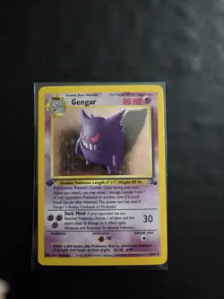 1999 Pokemon TCG Fossil 1st Edition Gengar Holo Rare Card 5/62 - Image 3