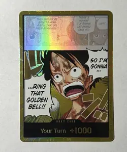 DON!! Card (Luffy) (Gold) Monkey D Luffy Adventure on Kami's Island OP15 - Image 1