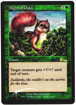 Magic The Gathering MTG - Urza's Legacy 1999 - #106 Might of Oaks NM FOIL Nice - Image 1