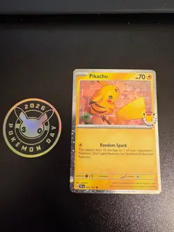 Pikachu 051 /162 Stamped 2026 Pokemon Day 30 Promo TCG With Coin - Image 1