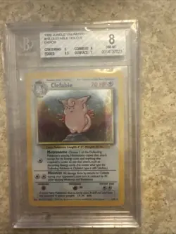 Pokemon TCG Clefable Holo Rare Jungle Set No Symbol Error - Image 1