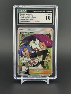 Pokemon TCG Jessie & James Full Art Holo Card 68/68 Hidden Fates GEM MT CGC 10 - Image 1