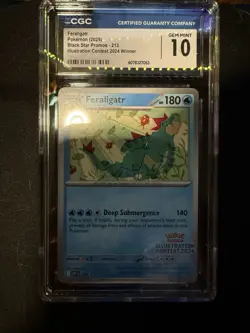 Pokemon TCG Feraligatr SVP 213 Black Star Promo Illustration Contest 2024 CGC 10 - Image 1