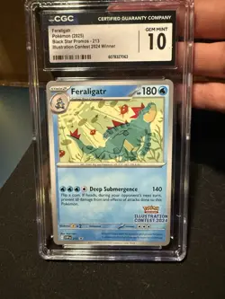 Pokemon TCG Feraligatr SVP 213 Black Star Promo Illustration Contest 2024 CGC 10 - Image 3