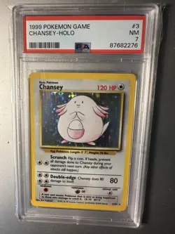 Pokemon Chansey Holo PSA Graded Base Set - Image 1