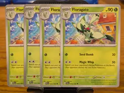 Pokemon TCG Paldea Evolved Floragato 014/193 x4 Playset - Image 1