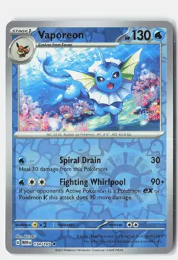 Vaporeon Reverse Holo 134/165 Rare 151 Pokemon Near Mint - Image 1