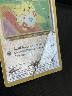 Pokemon TCG Togepi Reverse Holo Southern Islands Damaged - Image 2