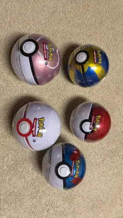 Pokemon TCG 5 Tin Lot Of Assorted Balls 4 2020, 1 2022 All Sealed New - Image 1