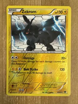 Pokemon TCG Zekrom Next Destinies 50/99 Reverse Holo Rare MP - Image 1