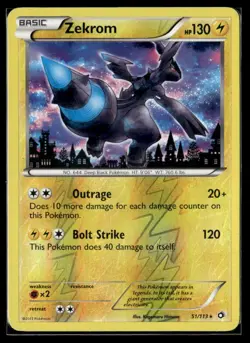 2013 Black & White - Legendary Treasures Reverse Holo Zekrom Basic/Rare Holo #51 - Image 1