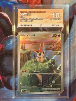 Victini SVP EN 208 Black Star Promo Pokemon TCG ACE 10 GEM MINT Illustration - Image 1
