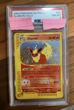 2003 Pokemon Skyridge Flareon-Holo#H7 With Swirl PSA 8 NM-MT - Image 2