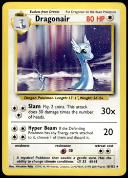 Dragonair 18/102 Base Set Unlimited Rare LP Pokemon 1999 - Image 1