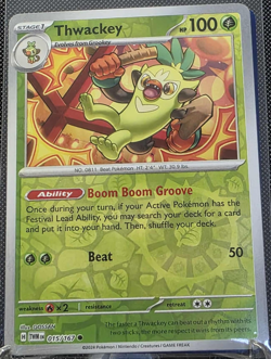 Thwackey 015/167 Reverse Holo Twilight Masquerade TWM NM/M Pokemon TCG - Image 1