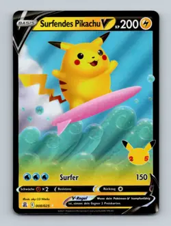 Surfendes Pikachu V 008/025 – Celebrations – Deutsch – Pokemon Karte NM - Image 1