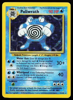 Poliwrath 13/102 Holo Rare Base Set Unlimited Pokemon Card - Image 1