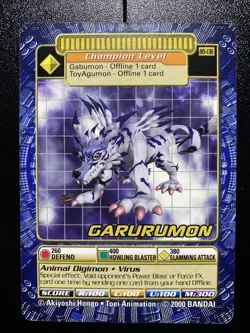 2000 Bandai Digimon Digi-Battle Card Garurumon BO-136 - Image 1