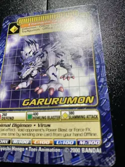 2000 Bandai Digimon Digi-Battle Card Garurumon BO-136 - Image 2