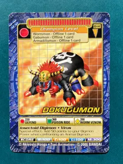 BO-141 Dokugumon Digimon Card Digi-Battle Series 3 2000 Bandai MP - Image 1