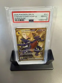 Pokemon TCG Destined Rivals Cynthia's Garchomp EX Card 241/182 Gold Hyper Rare - Image 1