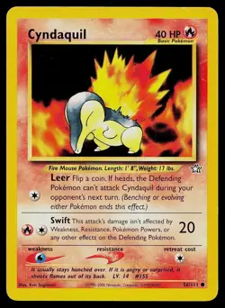 Pokemon Card Neo Genesis Cyndaquil 56/111 Common - Image 1