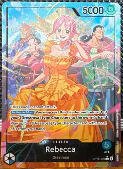 Bandai One Piece CCG Rebecca Leader Card OP15-039 5000 Power English - Image 1