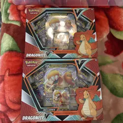 Pokemon TCG Dragonite v Collection Box Evolving Skies Pack x2 - Image 1