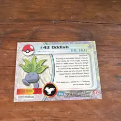 Pokemon Card Oddish #43 Not Holo Blue Label Series 1 Topps - Image 5