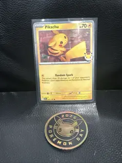 Pikachu 051 /162 Stamped 2026 Pokemon Day 30 Promo TCG With Coin - Image 1