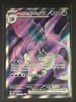 Team Rockets Nidoking EX 216/182 Destined Rivals Ultra Rare Full Art Pokemon NM - Image 1