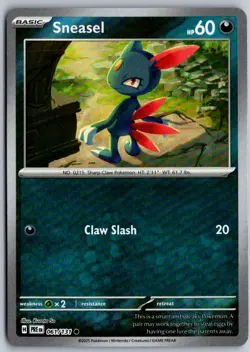 Sneasel (Master Ball Pattern) 061/131 Holo SV: Prismatic Evolutions Pokemon NM - Image 1