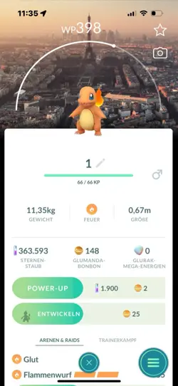 Pokemon Go Glumanda , Charmander Paris Hintergrund 2 / Paris Background 2 - Image 1
