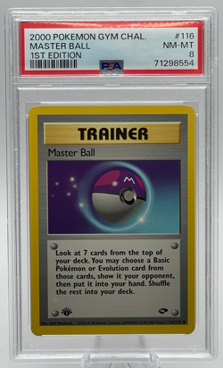 2000 POKEMON GYM CHALLENGE #116 MASTER BALL 1ST EDITION PSA 8 NM-MT - Image 1