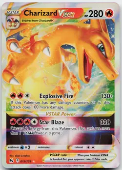 Charizard VSTAR 019/159 Holo VSTAR Rare Crown Zenith Pokemon Near Mint - Image 1