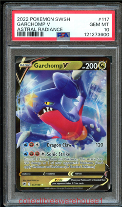 Pokemon Astral Radiance Garchomp V 117 PSA 10 - Image 1