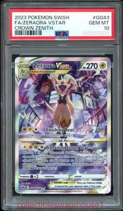 Pokemon Crown Zenith Zeraora VSTAR GG43 PSA 10 - Image 1