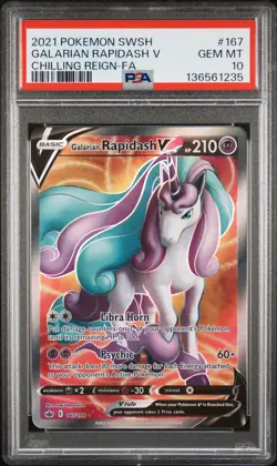Pokemon Chilling Reign Galarian Rapidash V 167 PSA 10 - Image 1