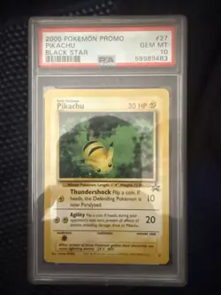 PSA 10 GEM MINT Pikachu #27 Pokemon Promo Black Star - Image 1