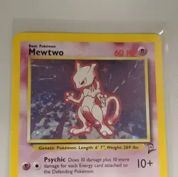 Pokemon Mewtwo 010/102 Base Set Basic Holo Rare Pokemon TCG 60 HP Psychic - Image 2