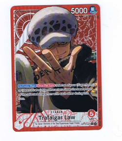 OP-14 The Azure Sea's Seven Trafalgar Law OP14-001 Alternate Art Leader Foil NM - Image 1