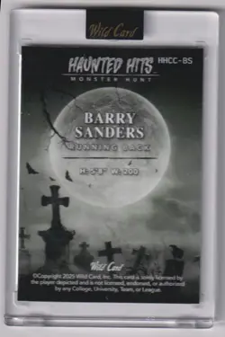 Barry Sanders 2025 Wild Card Haunted Hits #HHCC-BS Lava Creepy Castle Red #1/1 - Image 2