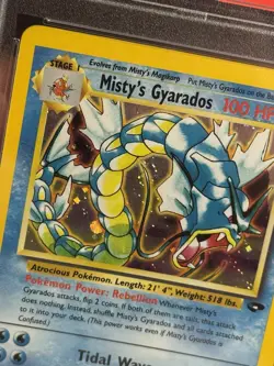 Pokemon Card Misty's Gyarados 13/132 Holo PSA 6 Gym Challenge MIDDLE SWIRL - Image 4