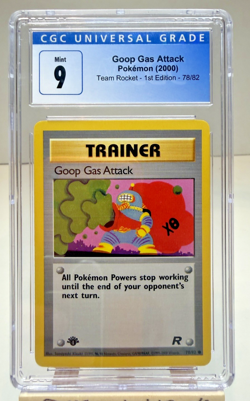 CGC 9 MINT Goop Gas Attack 78/82 1st Edition Team Rocket 2000 Pokemon WOTC Card - Image 1