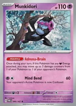 Munkidori - 095/167 - Holo Rare NM, English Pokemon Twilight Masquerade - Image 1
