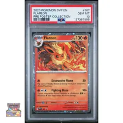 FLAREON 167 POKEMON 2025 SVP EN-SV BLACK STAR PROMO PSA 10 - Image 1
