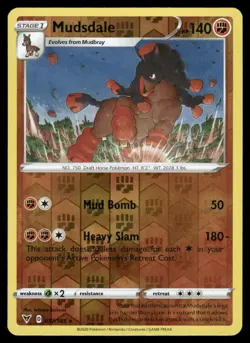 MUDSDALE 097/185 RARE VIVID VOLTAGE POKEMON REVERSE HOLO NM - Image 2