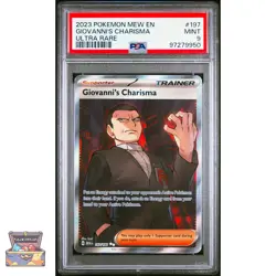 GIOVANNI'S CHARISMA ULTRA RARE 197 POKEMON MEW EN S&V 151 2023 PSA 9 - Image 1