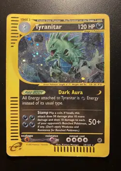 Pokemon Card-Tyranitar-29/165-Expedition- Holo-ENG-LP - Image 1